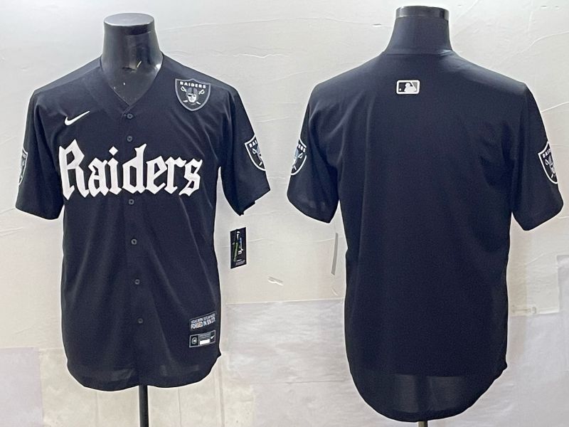 Men 2025 Oakland Raiders Blank Black 6th generation Joint Name Nike Limited NFL Jersey style 02